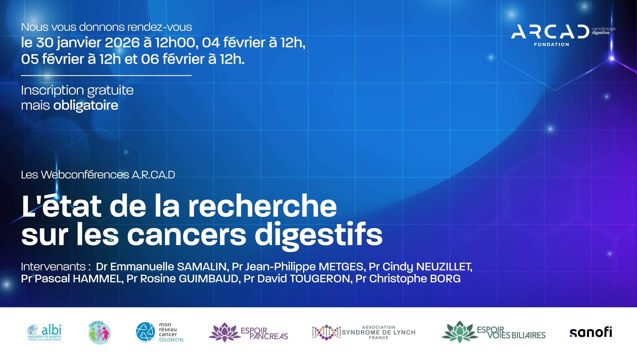 Février 2026 : 4 webconférence sur l&rsquo;état de la recherche sur les cancers digestifs