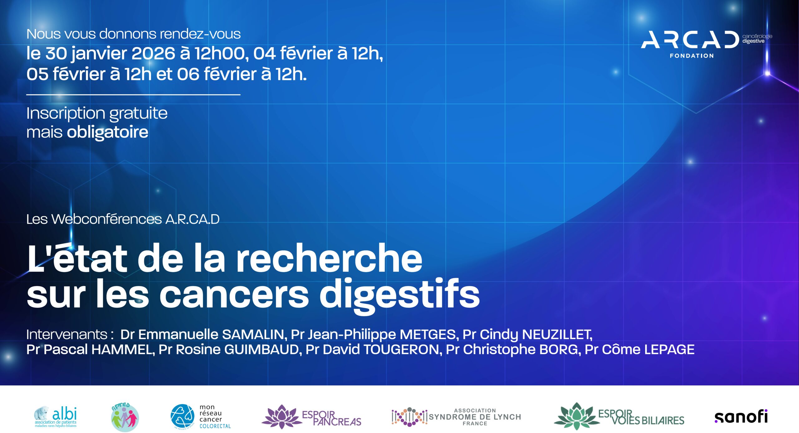 Février 2026 : 4 webconférence sur l&rsquo;état de la recherche sur les cancers digestifs